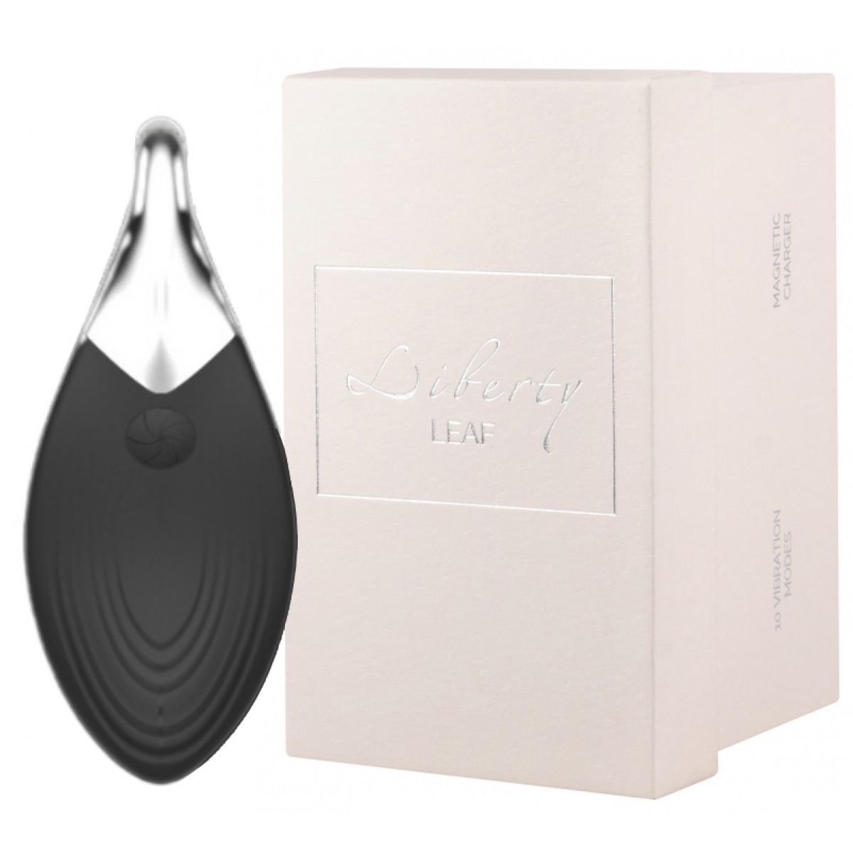 Кулон-вибростимулятор на серебряной цепочке Liberty Leaf Black