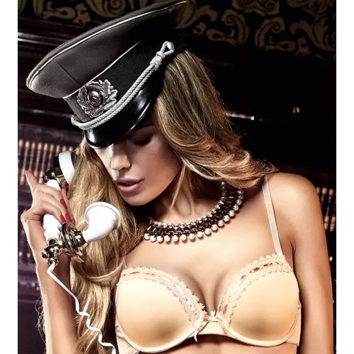 Золотистый бюстгальтер с мягкими чашечками и косточками Agent Of Love 80D
