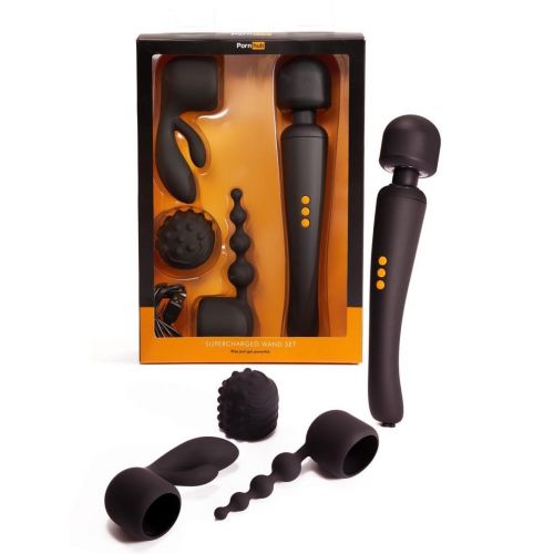 Вибромассажер Pornhub Supercharged Wand Set с насадками 