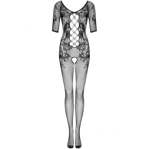 Кэтсьюит в сеточку с цветочным кружевом и открытым доступом S/L