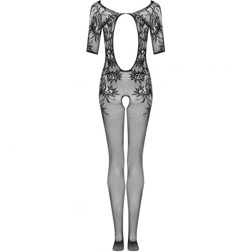 Кэтсьюит в сеточку с цветочным кружевом и открытым доступом S/L