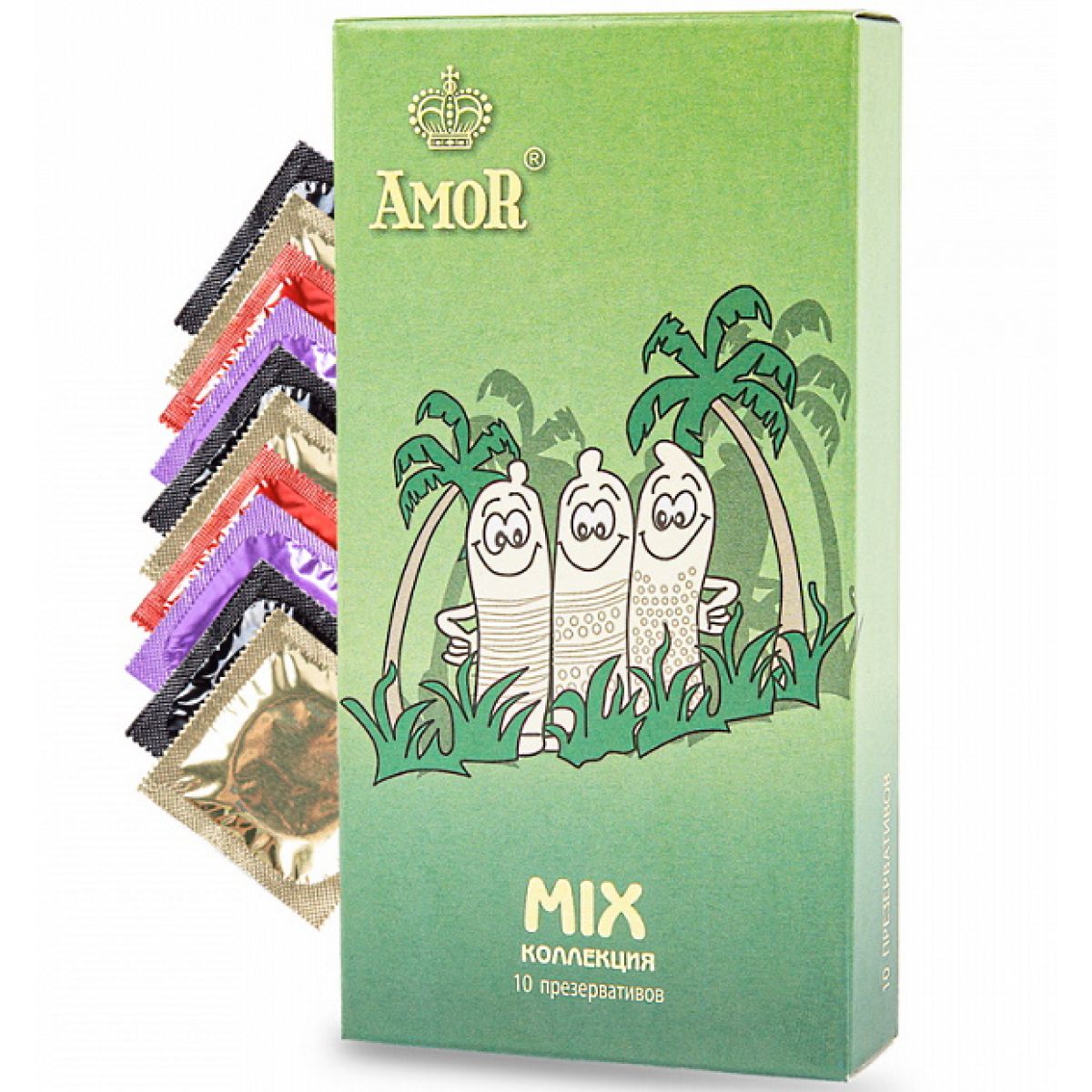 Латексные презервативы Amor Mix №10 яркая линия 