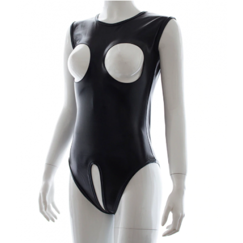 Сексуальное черное боди с открытой грудью