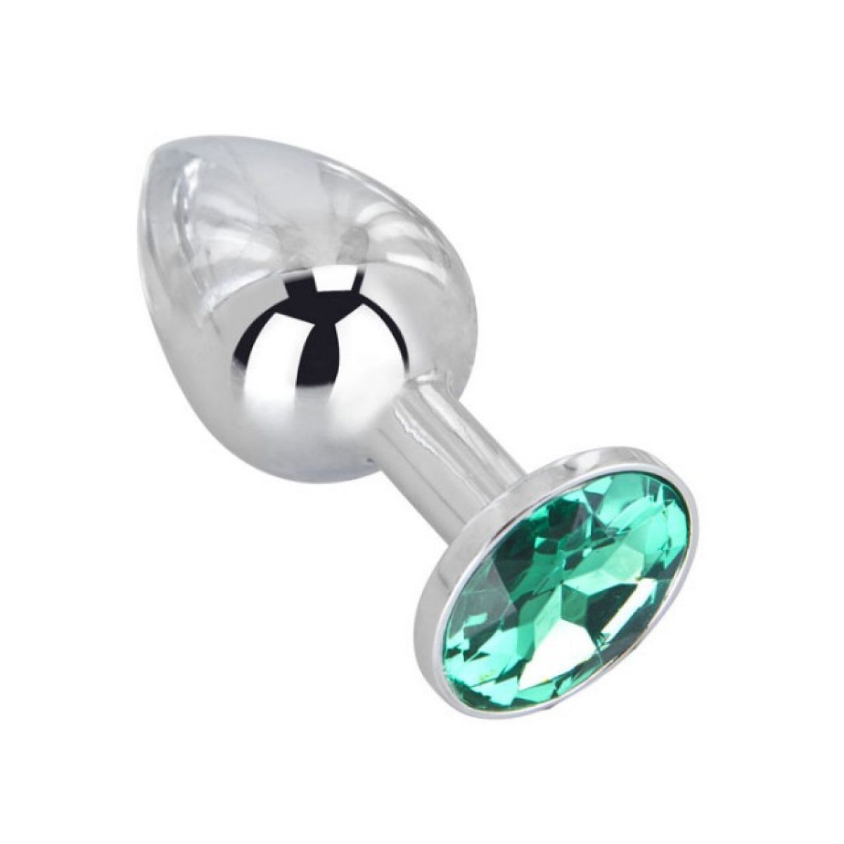 Мини-плаг из стали с кристаллом Green Lime