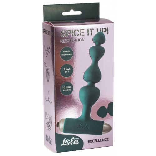 Анальная цепочка с вибрацией SPICE IT UP NEW EDITION EXCELLENCE зеленая 