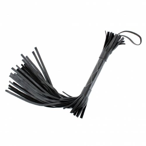 Плетка из кожи с белым узором 45 см