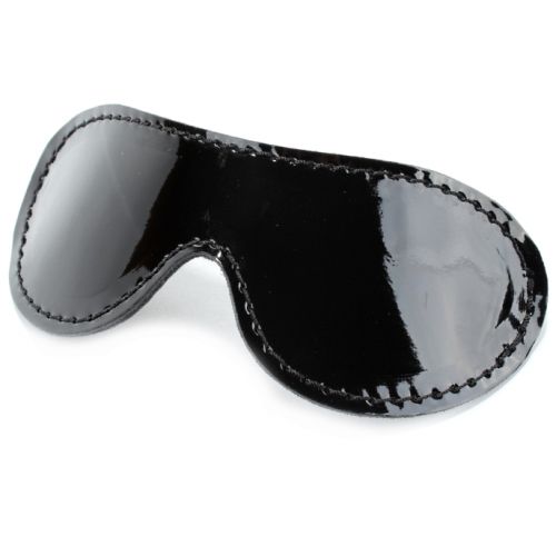 Маска на глаза из черной лаковой кожи с черным подкладом