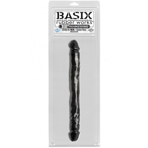 Двухсторонний фаллоимитатор Basix Rubber Works 12 Double Dong Black