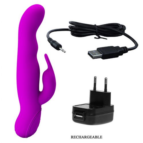 Вибратор Pretty Love Mystic с клиторальным стимулятором и функцией ротации