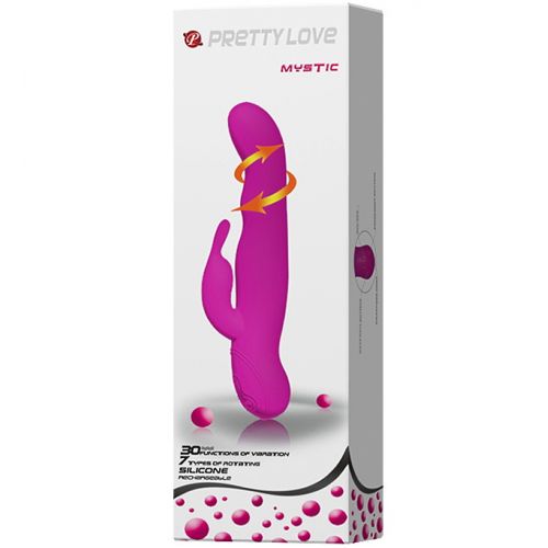 Вибратор Pretty Love Mystic с клиторальным стимулятором и функцией ротации