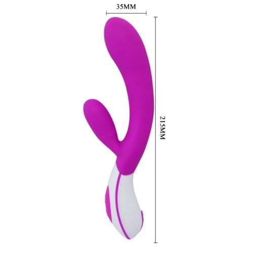 Перезаряжаемый вибратор с клиторальным стимулятором Pretty Love Colby