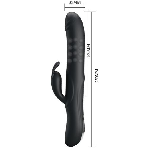 Вибратор Pretty Love Colin с клиторальным стимулятором и функцией вращения ствола