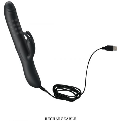 Вибратор Pretty Love Colin с клиторальным стимулятором и функцией вращения ствола