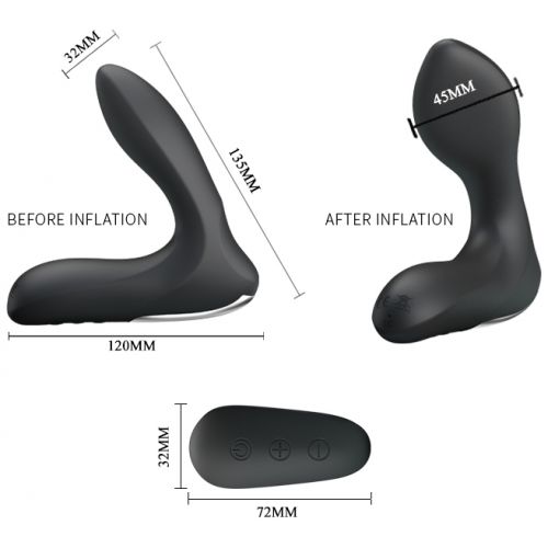 Вибромассажер простаты с функцией расширения и с пультом ДУ Pretty Love Nasreddin