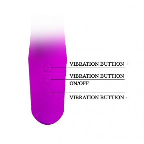 Перезаряжаемый вибратор Pretty Love Hot Rabbit с клиторальной стимуляцией пурпурный