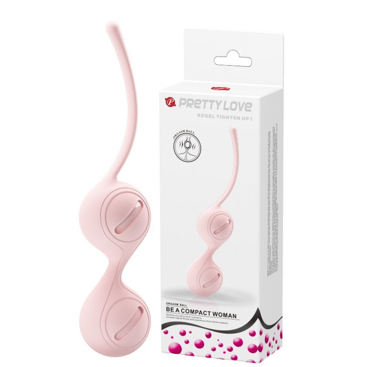Вагинальные шарики со смещённым центром тяжести Pretty Love Kegel Tighten Up I, нежно-розовые