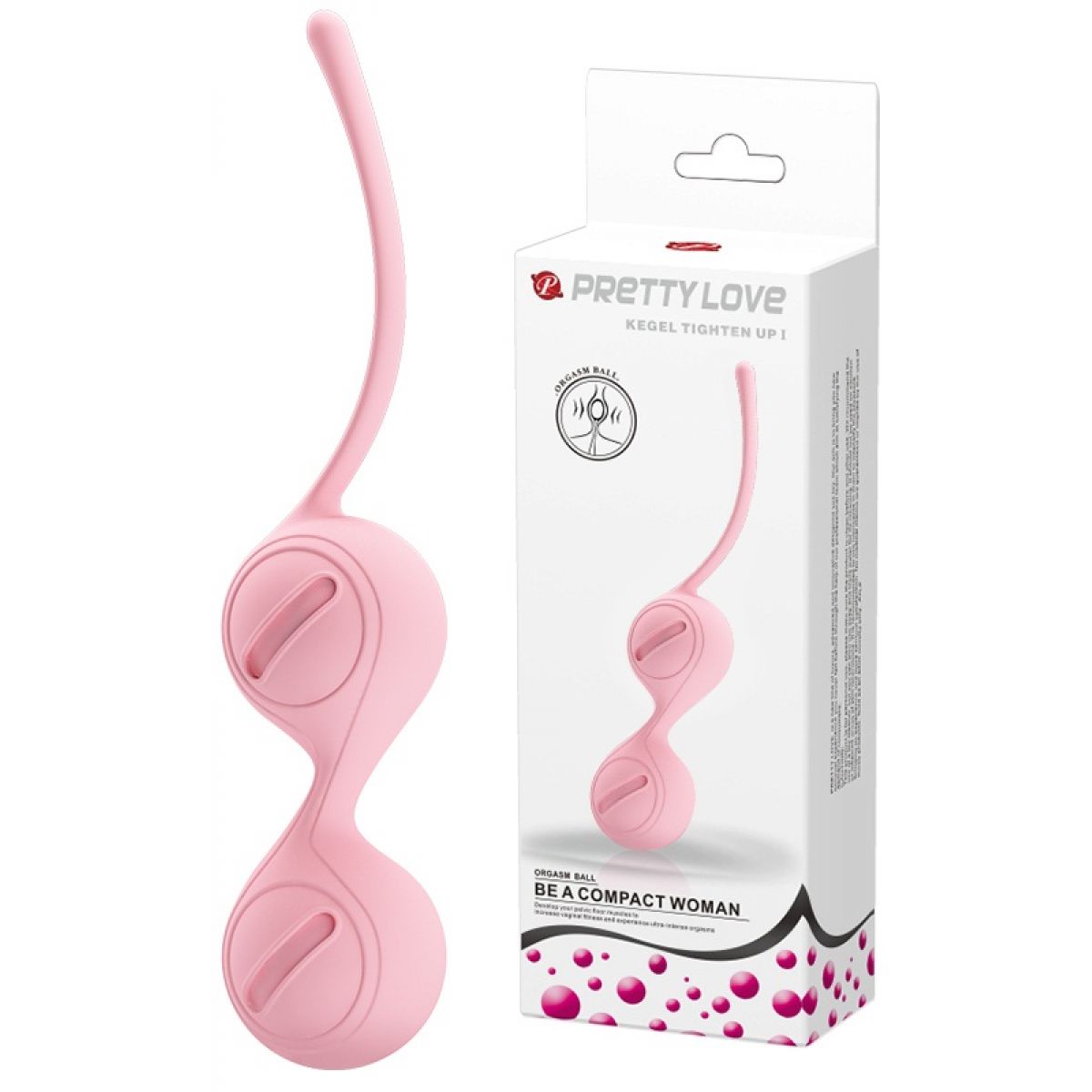 Вагинальные шарики со смещённым центром тяжести Pretty Love Kegel Tighten Up I розовые