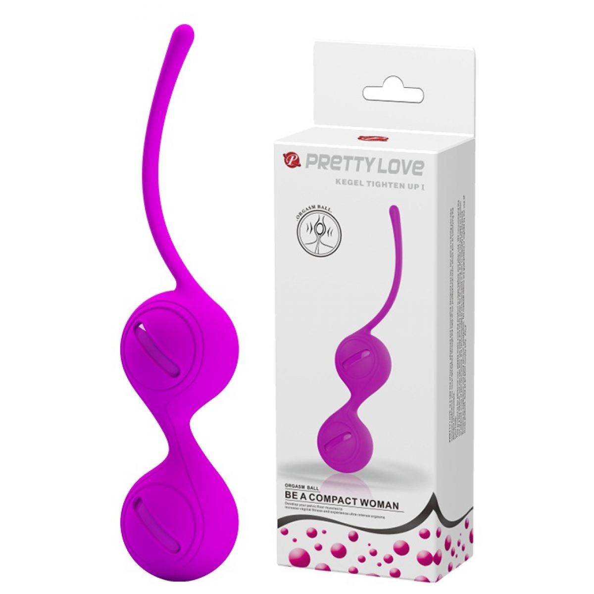 Вагинальные шарики со смещённым центром тяжести Pretty Love Kegel Tighten Up I, пурпурные