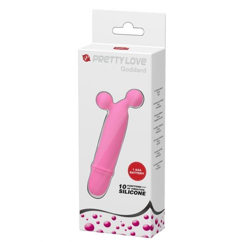 Мини-вибратор оригинальной формы Goddard малиновый