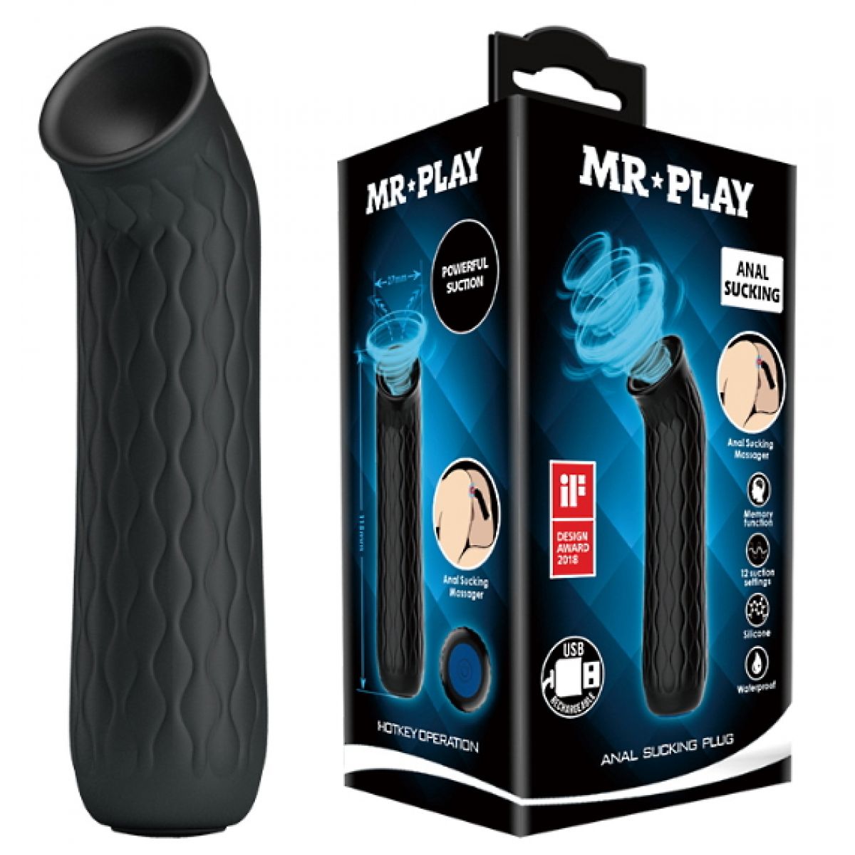 Универсальный вакуумный стимулятор Edwin черный