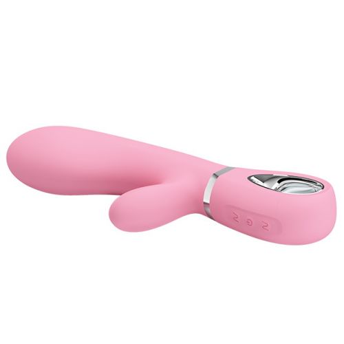 Перезаряжаемый вибратор с клиторальным стимулятором Thomas розовый