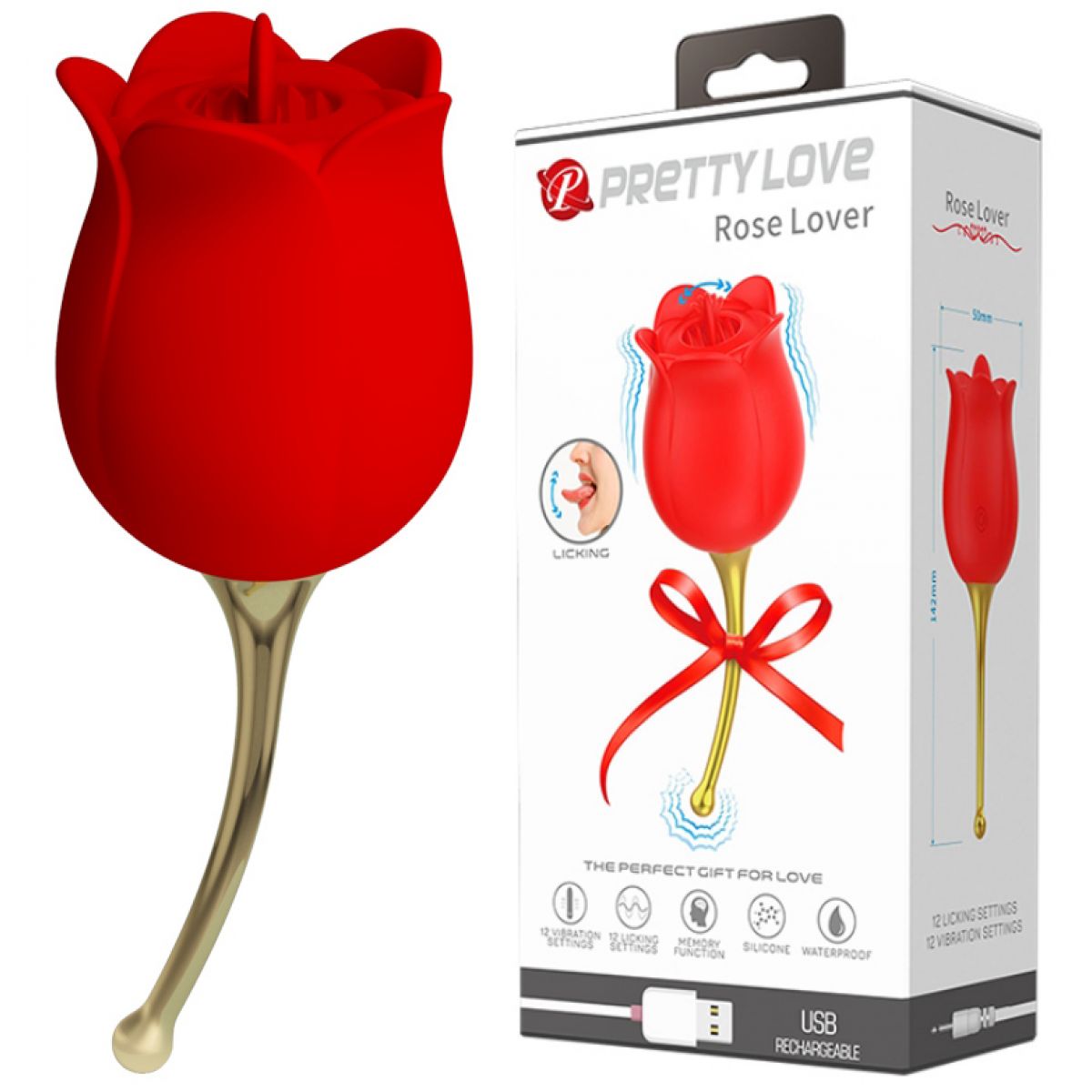 Клиторальный стимулятор Rose Lover в виде розочки