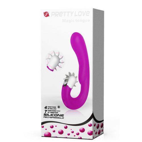 Перезаряжаемый вибратор с вращающимся клиторальным стимулятором Magic Tongue