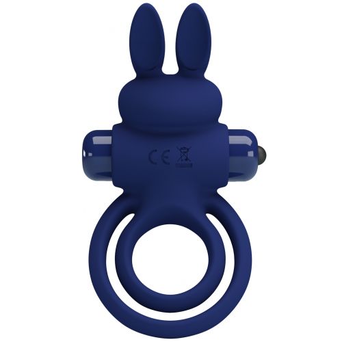 Эрекционное виброкольцо Pretty Love Vibrant Penis Ring III с петлей на мошонку синее