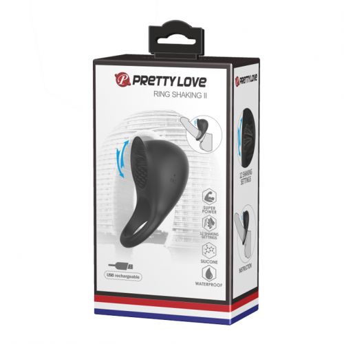 Эрекционное виброкольцо Pretty Love Ring Shaking 2 перезаряжаемое