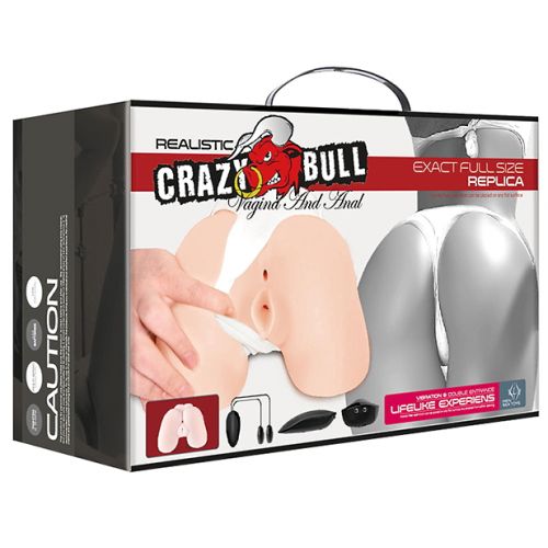 Мастурбатор Crazy Bull с вибрацией и двумя отверстиями