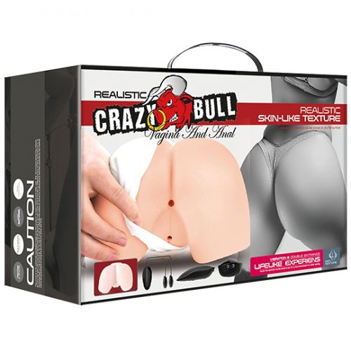 Мастурбатор Crazy Bull с двумя отверстиями и двойным виброяйцом