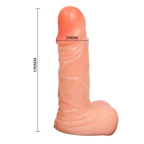 Реалистичный страпон с мошонкой на трусиках 15 см