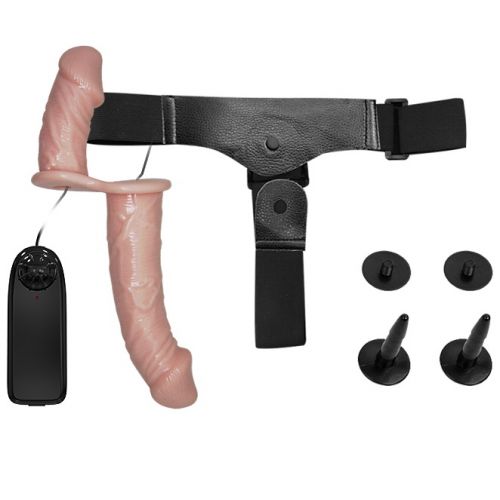 Двойной страпон с вибрацией Ultra Passionate Harness на трусиках