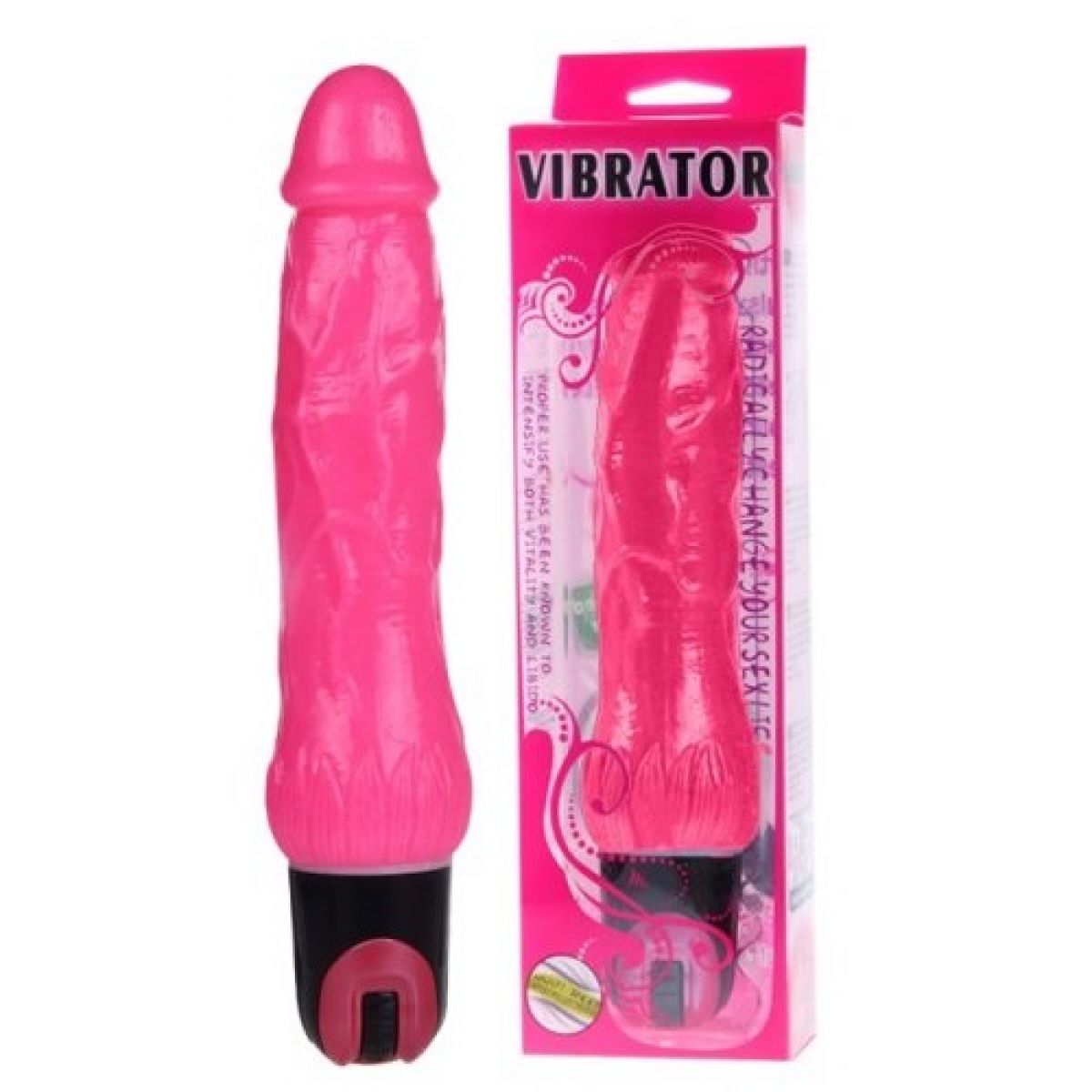 Мощный розовый вибратор с рабочей длиной 19 см