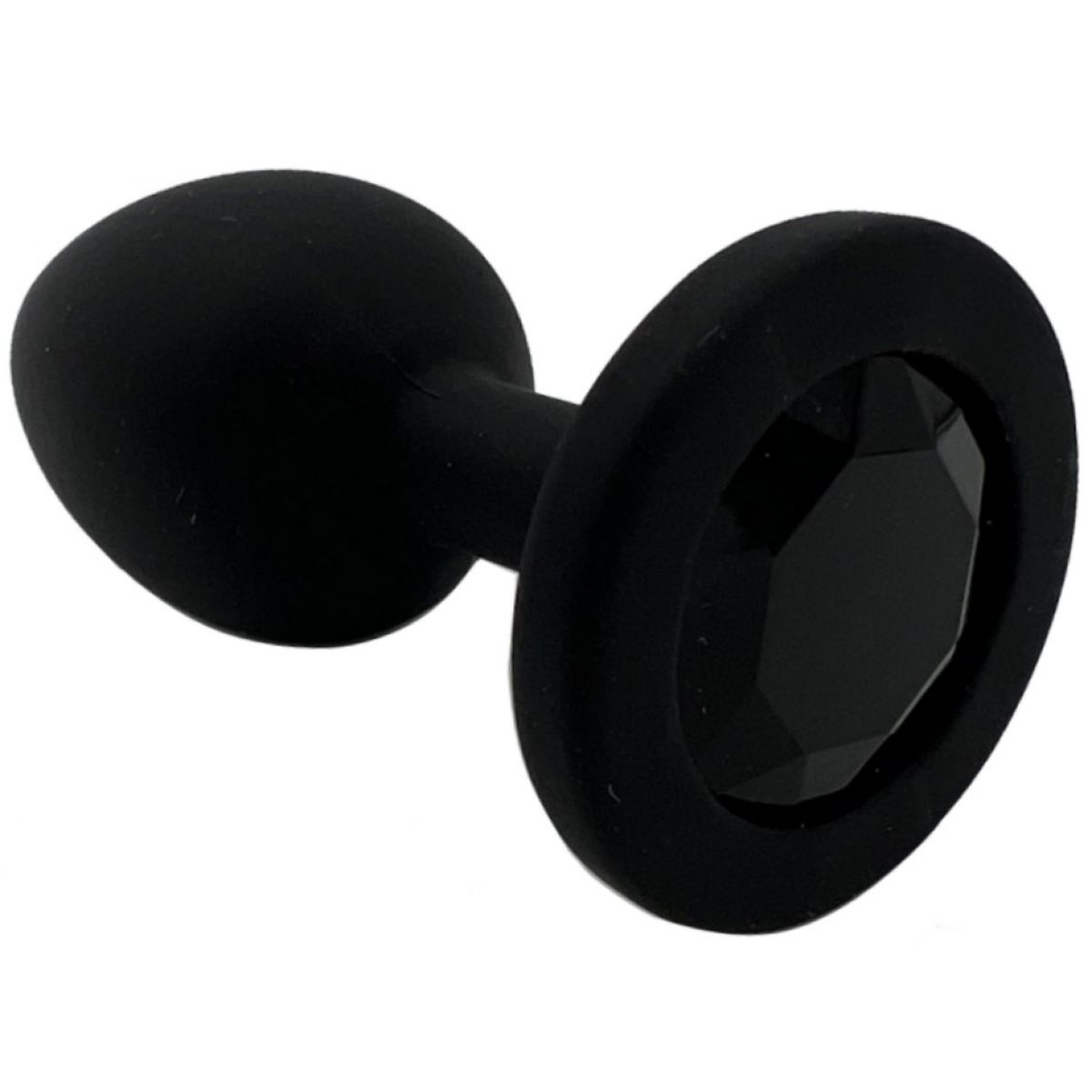 Черная силиконовая пробка с черным стразом S