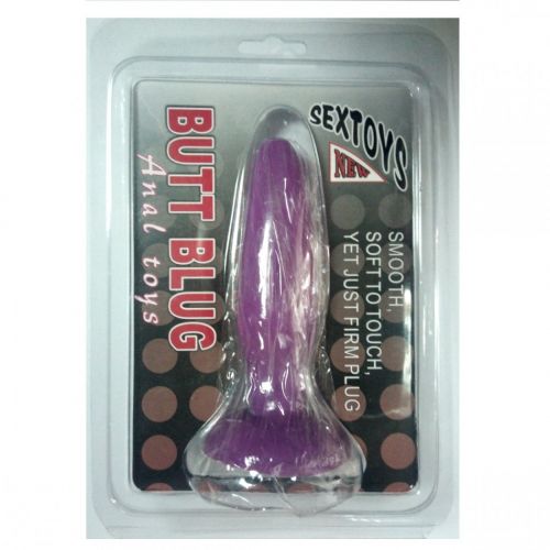 Анальная пробка на присоске фиолетовая