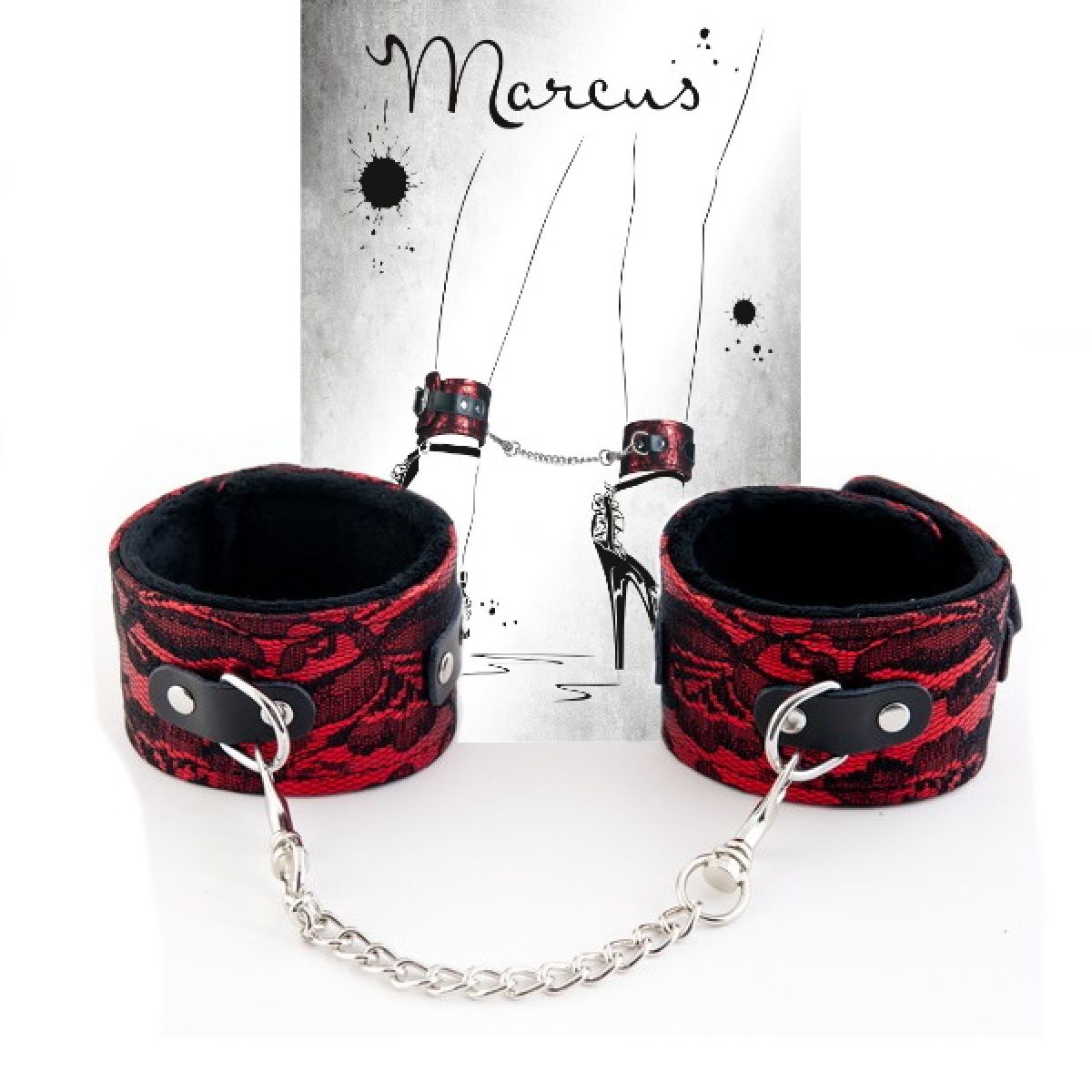 Поножи кружевные красные