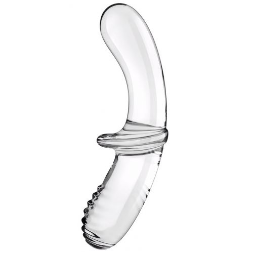 Двусторонний прозрачный фаллос Satisfyer Double Crystal из стекла 20 см
