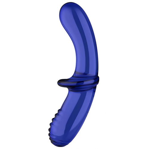 Двусторонний фаллос из стекла Satisfyer Double Crystal синий 20 см