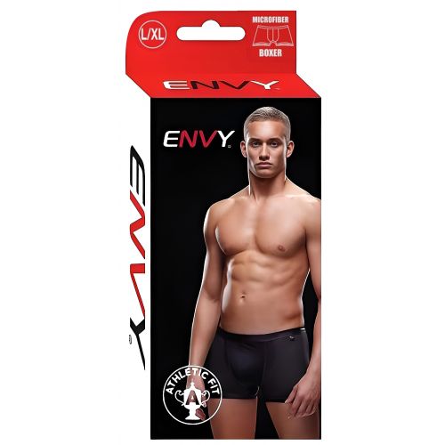 Мужские трусы-боксеры с мокрым эффектом в сеточку Envy черные M/L