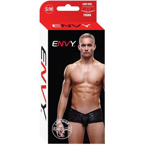 Блестящие мужские трусы-хипсы Envy черные S/M