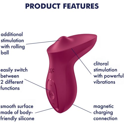 Клиторальный вибромассажер с плавающим стимулятором Satisfyer Exciterrr бордовый