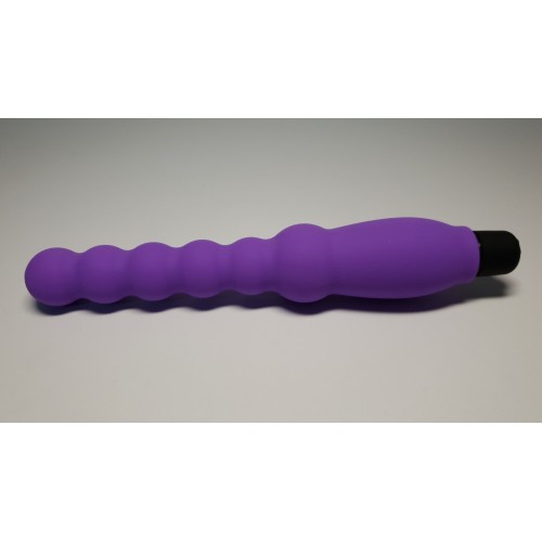 Фиолетовый анальный вибратор из медицинского силикона