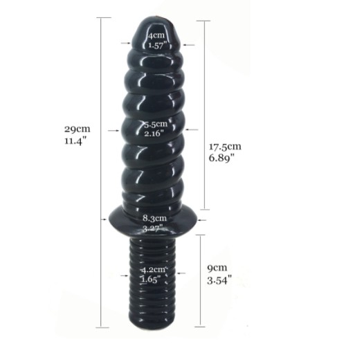 Черный анальный жезл Улитка