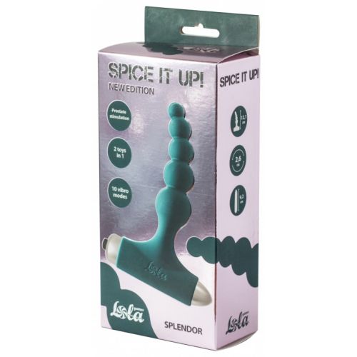 Анальная цепочка с вибрацией SPICE IT UP NEW EDITION SPLENDOR зеленая