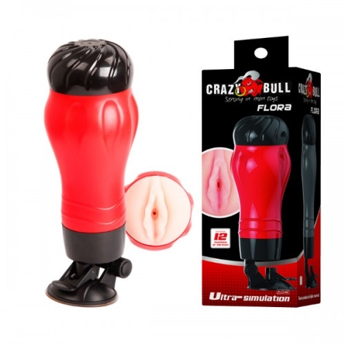 Мастурбатор вагина на присоске  Crazy Bull Maurice с 12 функциями вибрации