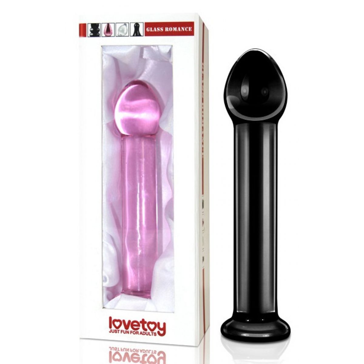 Гладкий черный фаллоимитатор из стекла