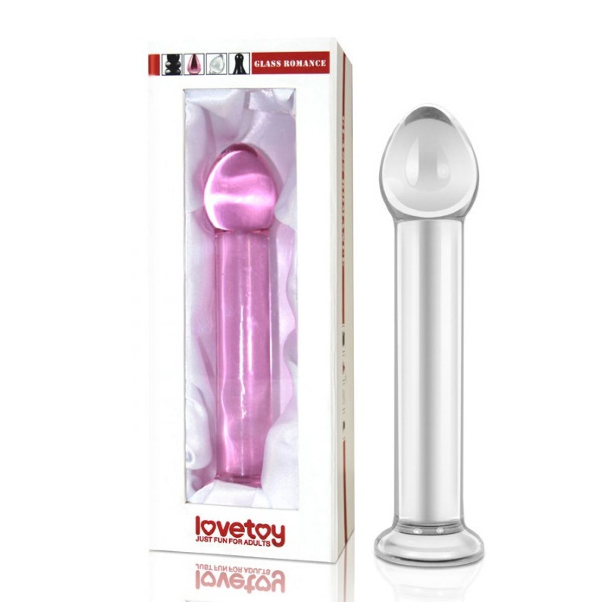 Гладкий прозрачный фаллоимитатор из стекла