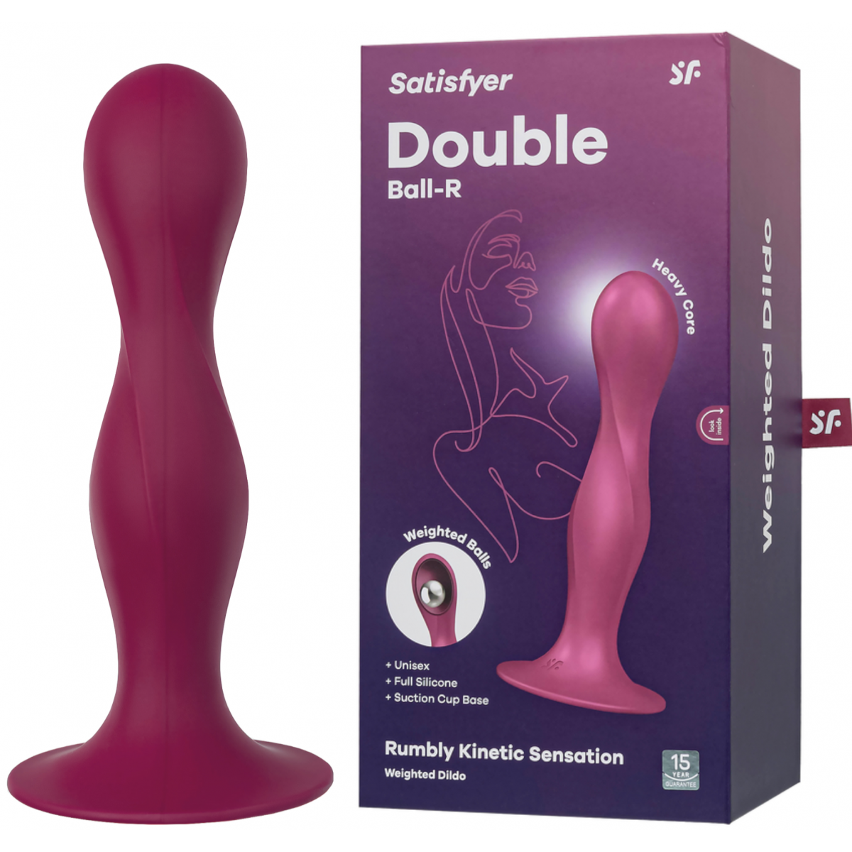 Фаллоимитатор со смещенным центром тяжести Satisfyer Double Ball-R красный 18 см