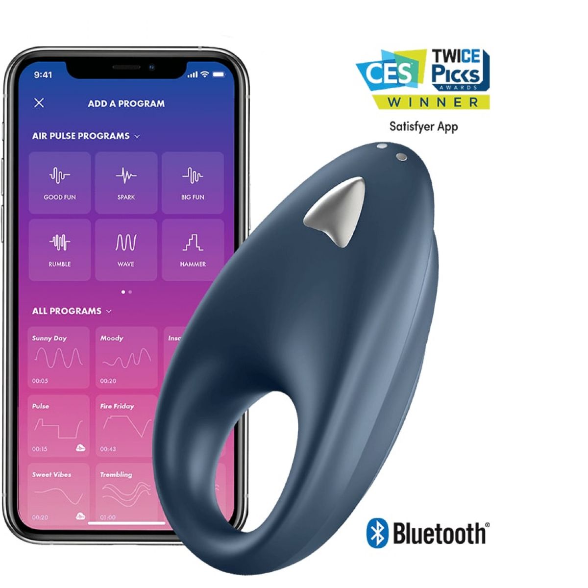 Эрекционное кольцо Satisfyer Powerful One с управлением через приложение